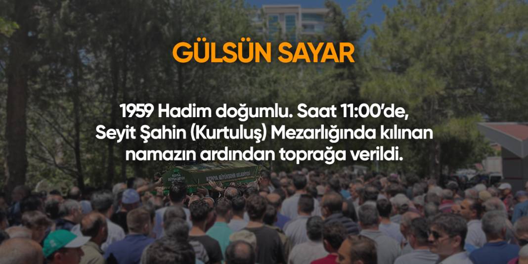 Konya'da bugün vefat edenler | 13 Kasım 2025 6